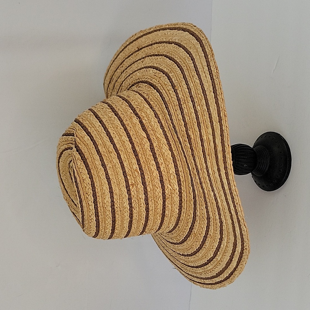 Universal Thread Tri Tone Banded Straw Panama Hat Brown, Khaki, Natural NWT